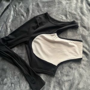 Unique one shoulder crop top